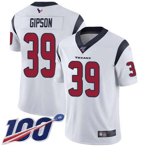 Houston Texans Limited White Men Tashaun Gipson Road Jersey NFL Football 39 100th Season Vapor Untouchable